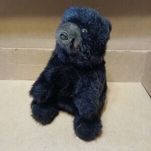 Folkmanis Furry Folk Black Bear Puppet Made in USA 12" x 10" Collectible Vintage